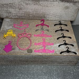 Lot of 14 Barbie Dolls Clothing Playing Dolls HANGERS Assorted Styles, Colors